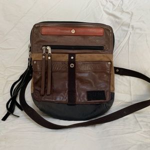 S Stein Santa Fe Leather and Canvas Purse
